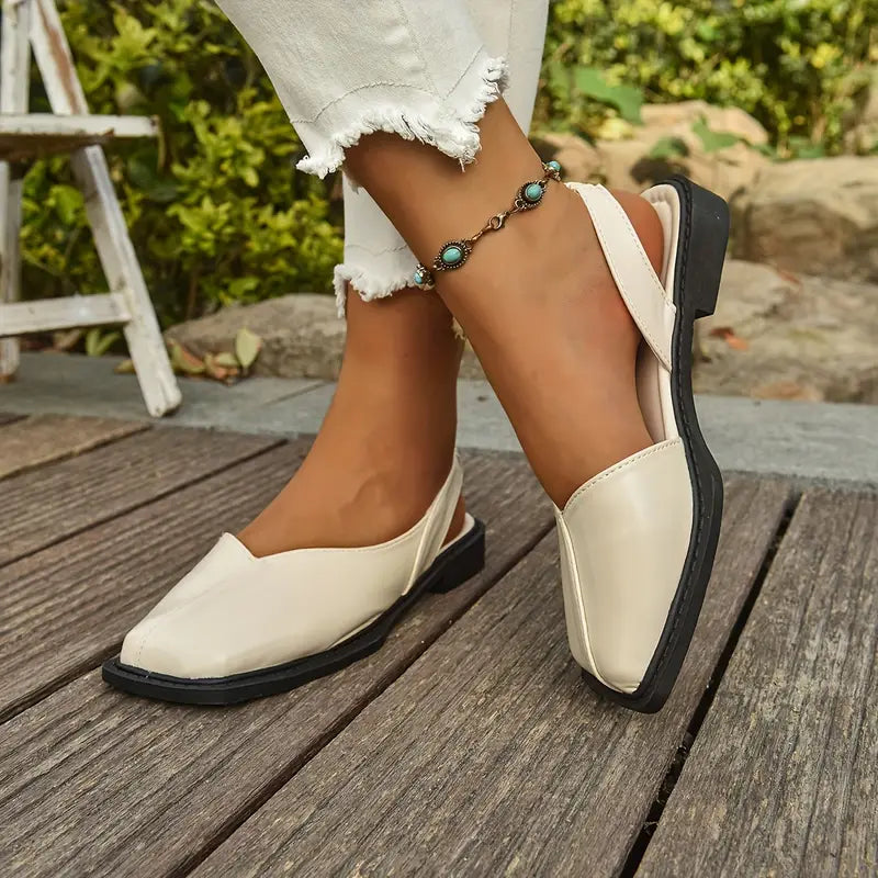 Carmen Ivy Flats - Comfortable Vegan Leather Black Flats for Women