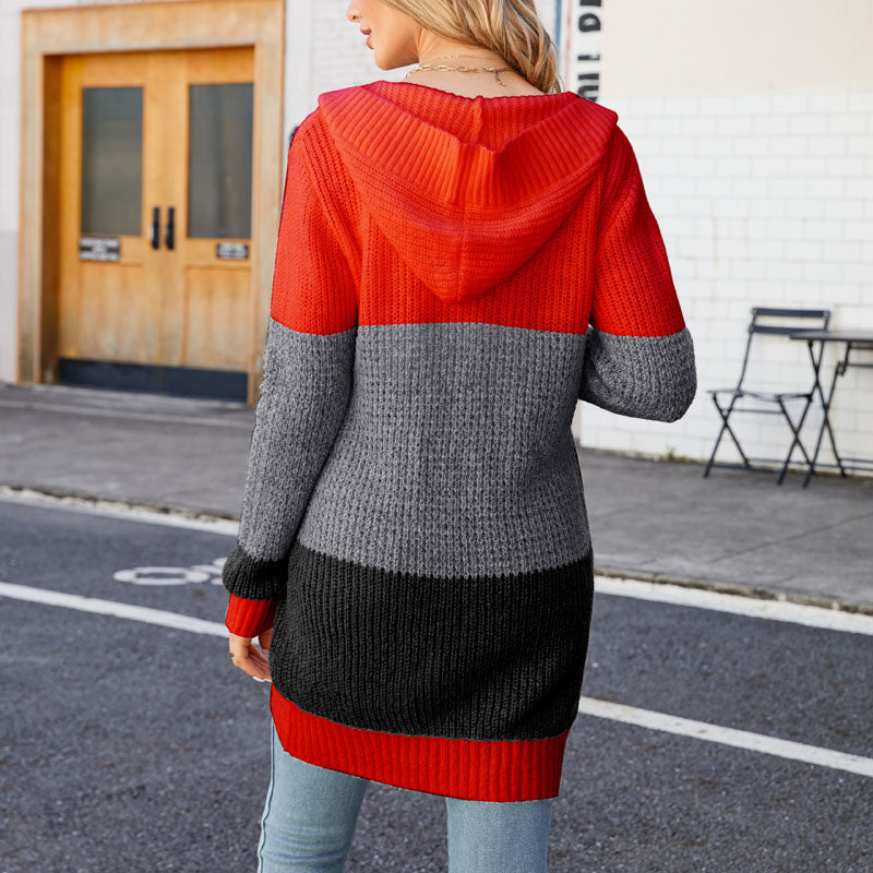 Color Block Long Cardigan - Cozy, Stylish Layering for All Seasons