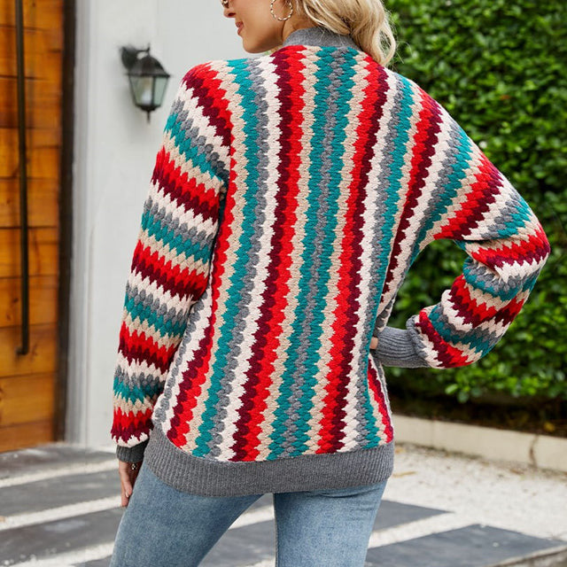 Colorful Knit Cardigan - Cozy, Stylish Outerwear for All Seasons