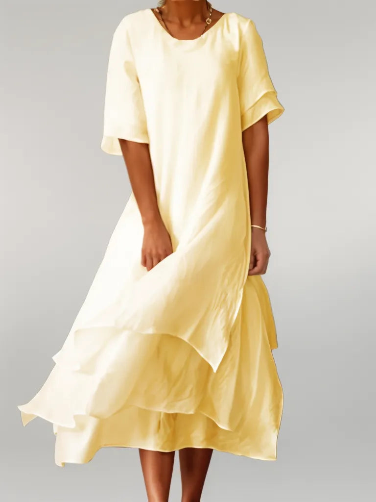 Dahlia Dress - Elegant Short Sleeve Summer Dress for All Occasions