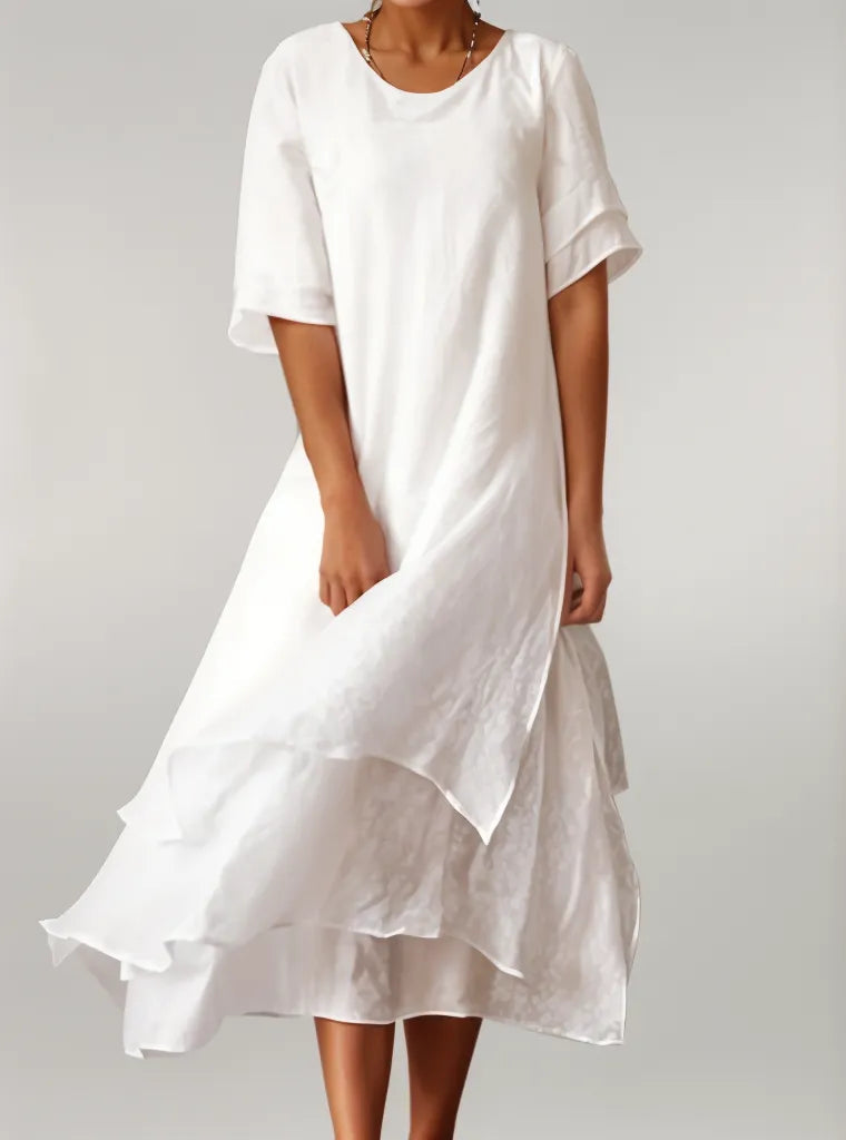Dahlia Dress - Elegant Short Sleeve Summer Dress for All Occasions