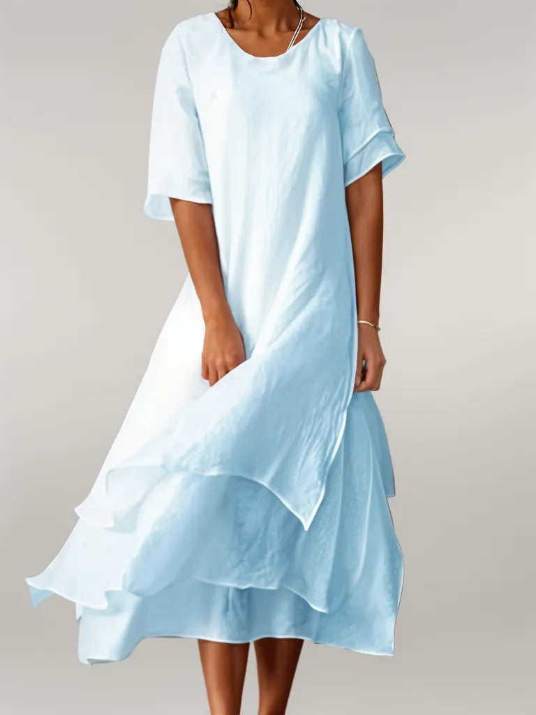 Dahlia Dress - Elegant Short Sleeve Summer Dress for All Occasions