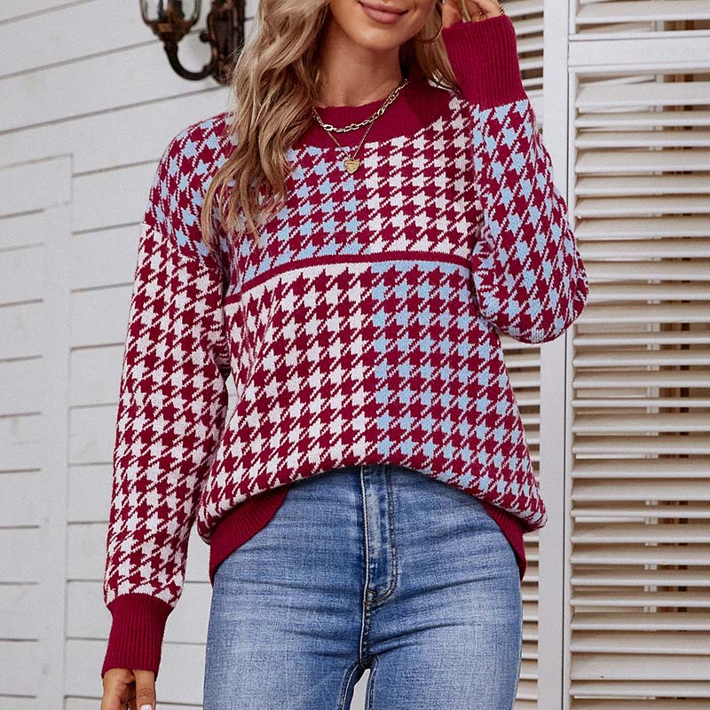 Casual Geometric Knit Pullover | Stylish Comfort for Everyday Wear