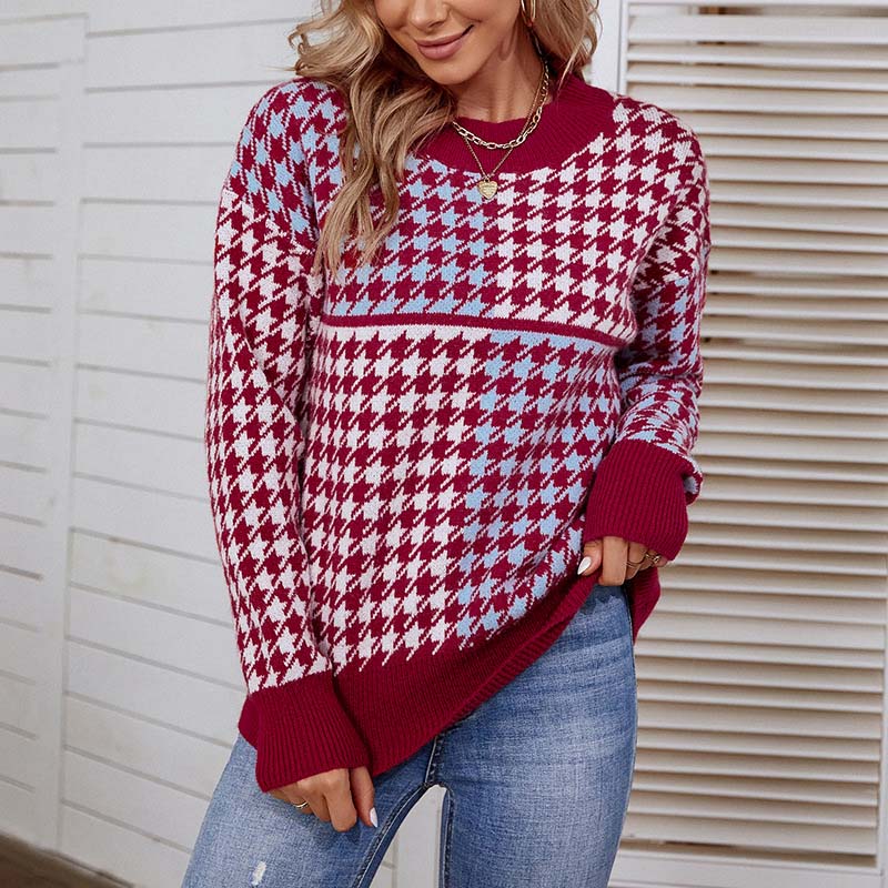 Casual Geometric Knit Pullover | Stylish Comfort for Everyday Wear