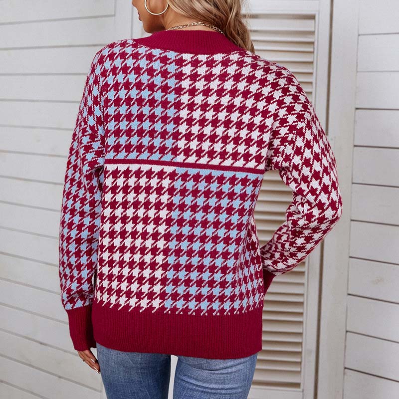 Casual Geometric Knit Pullover | Stylish Comfort for Everyday Wear