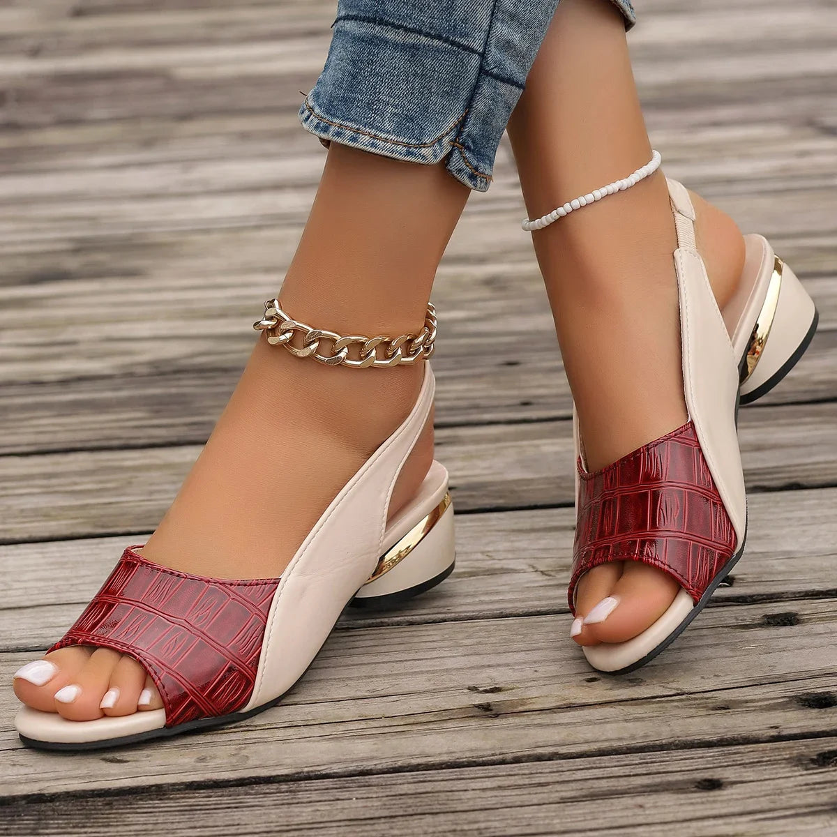 Ventina Mid Heels - Stylish Comfort with Breathable Design
