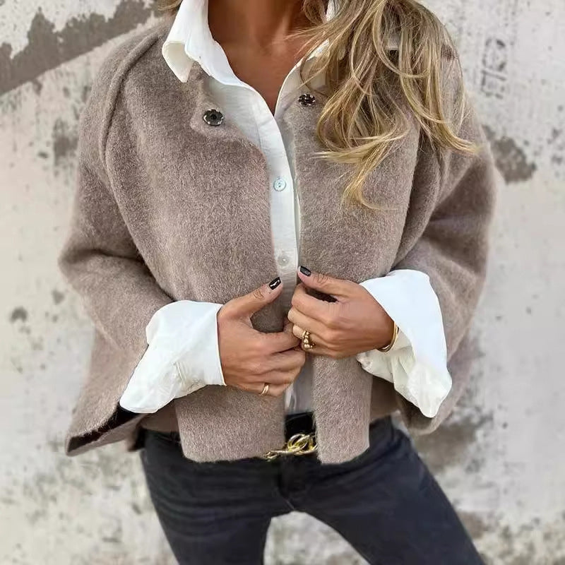 Vintage Casual Jacket - Soft Cotton-Cashmere Blend for All Seasons