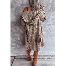 Vintage Hooded Cardigan - Cozy Patchwork Style For Women