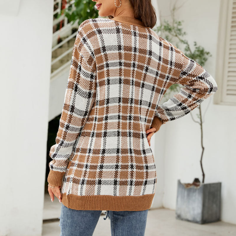 Vintage Knitted Long Cardigan - Cozy & Stylish Layer for Women