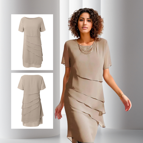Womens Dress - Elegant Chiffon Summer Wedding Guest & Cocktail Style