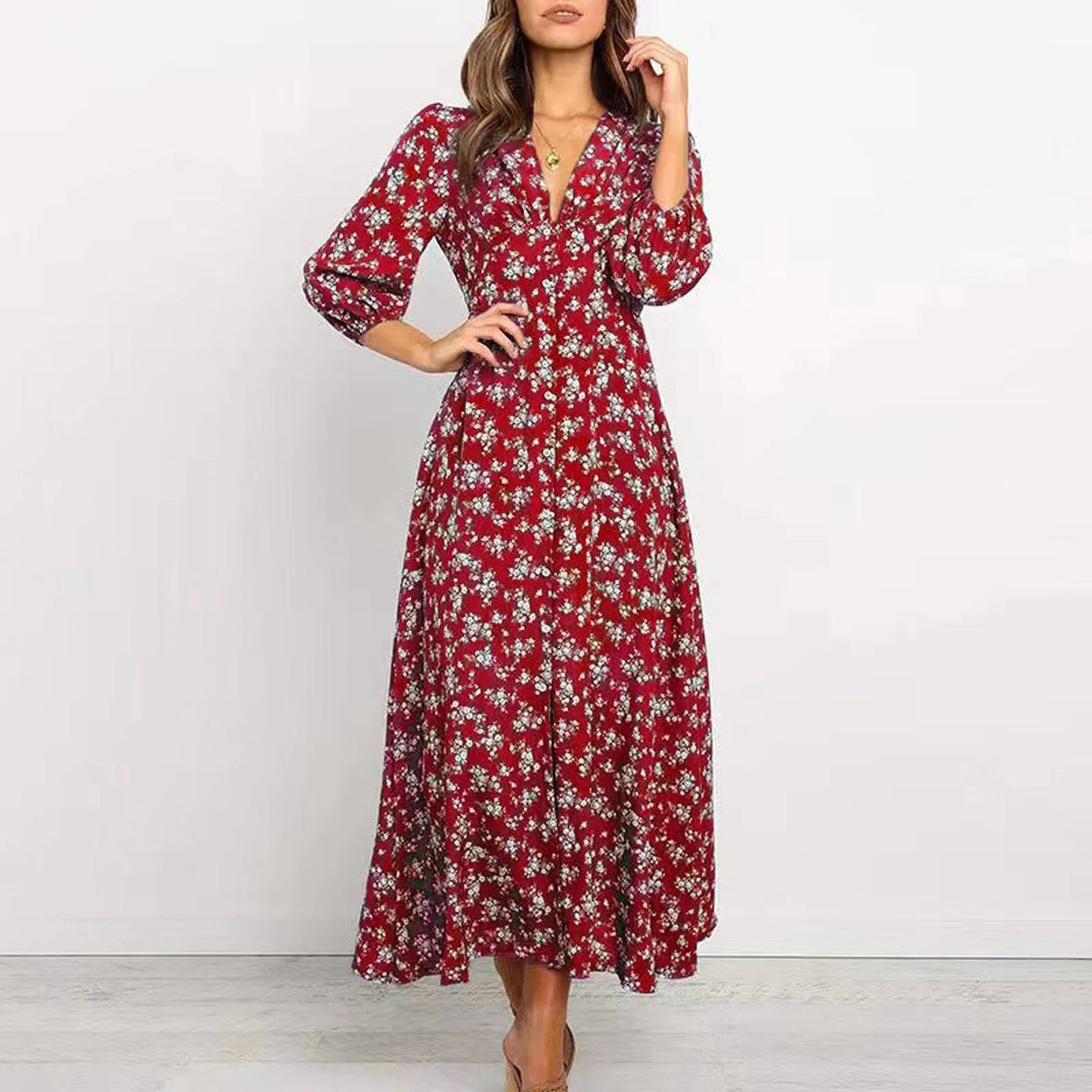 Womens Dress - Elegant Floral Maxi for Wedding Guests & Summer Events