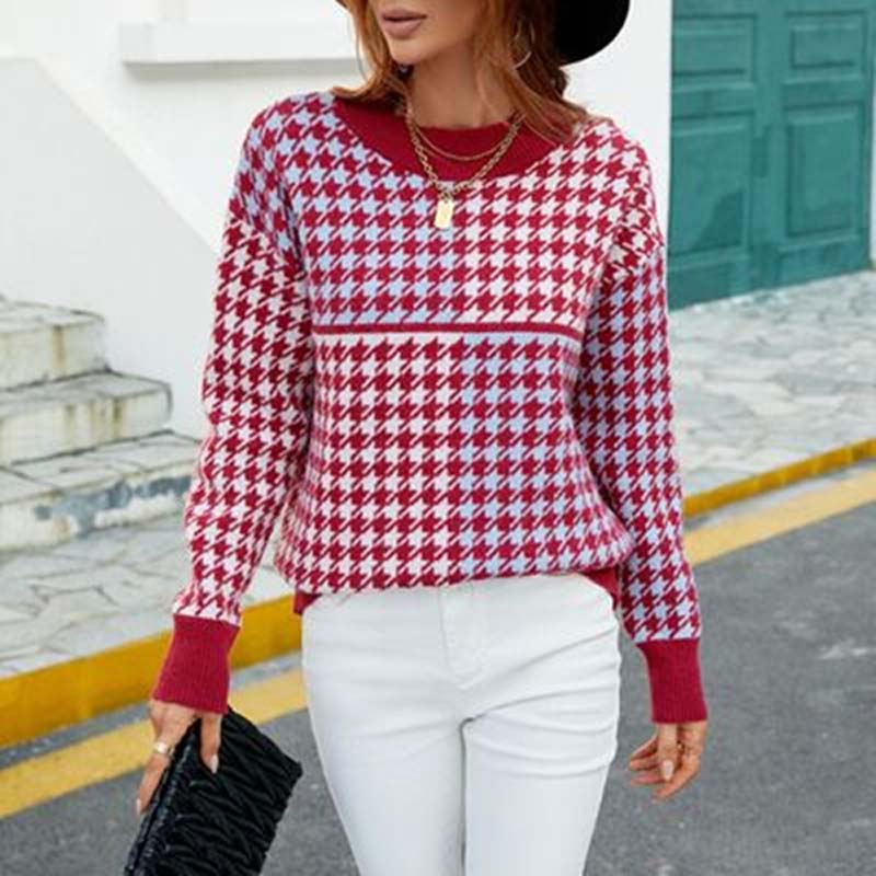 Casual Geometric Knit Pullover | Stylish Comfort for Everyday Wear