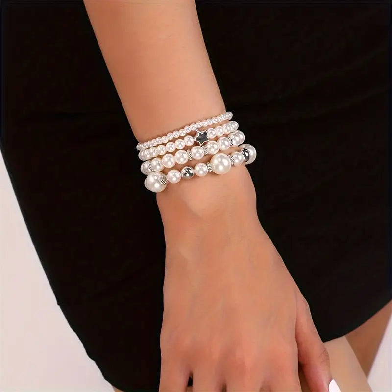 4 Piece Love Pearl Bracelet | Together against breast cancer