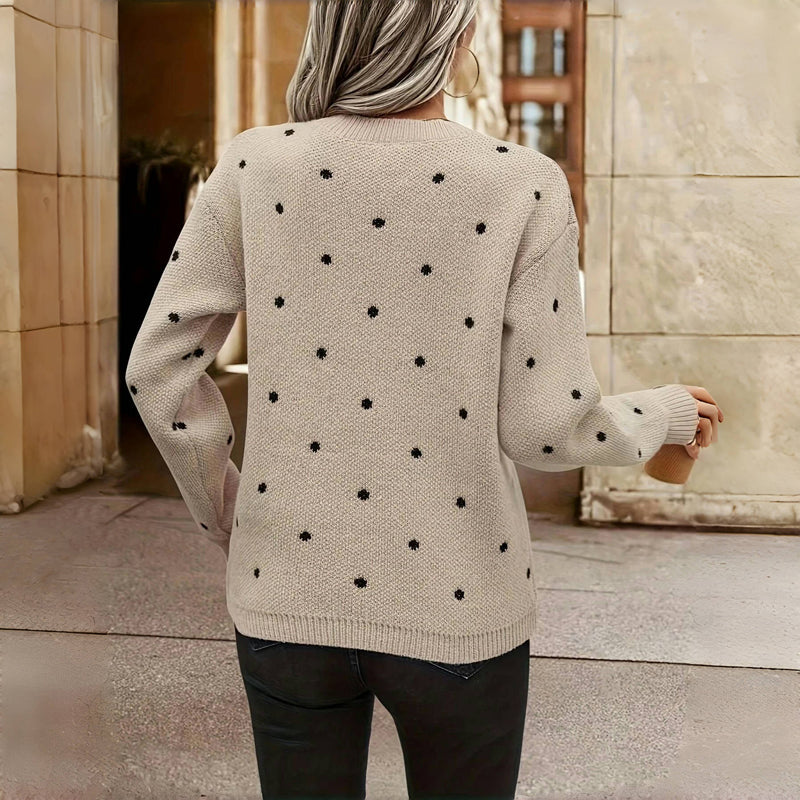 Sophie – Casual Polka Dot Knit Sweater