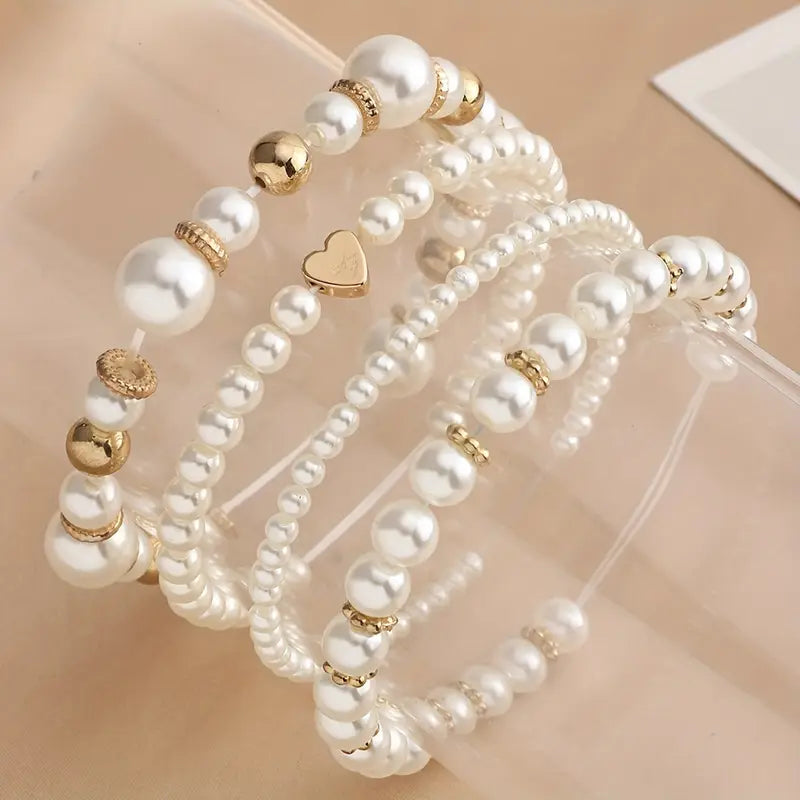 4 Piece Love Pearl Bracelet | Together against breast cancer