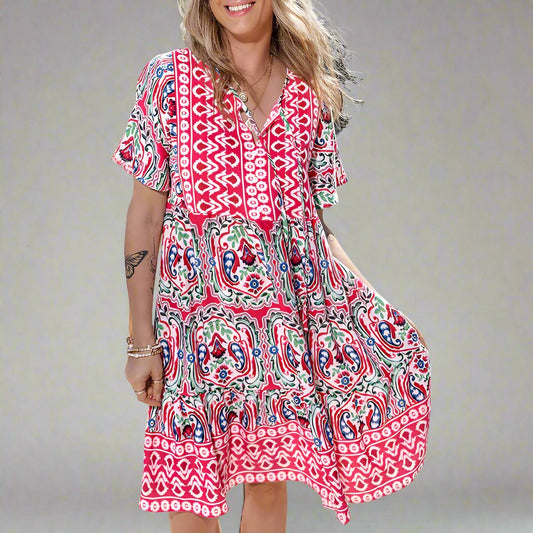 Summer dress with trendy print