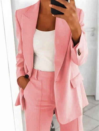 Women's 2-Piece Suit - Elegant White Pant Suit for Stylish Comfort