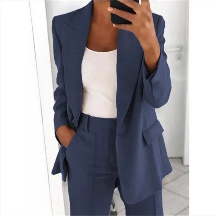 Variant image for Women's 2-Piece Suit - Elegant White Pant Suit for Stylish Comfort-9