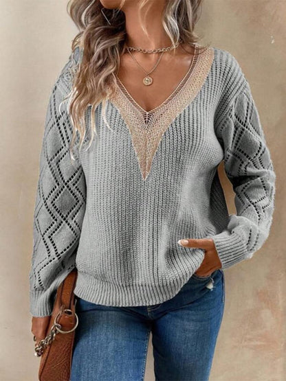 Ashley Women's Sweater - Casual V-Neck Knit Pullover for All-Day Comfort