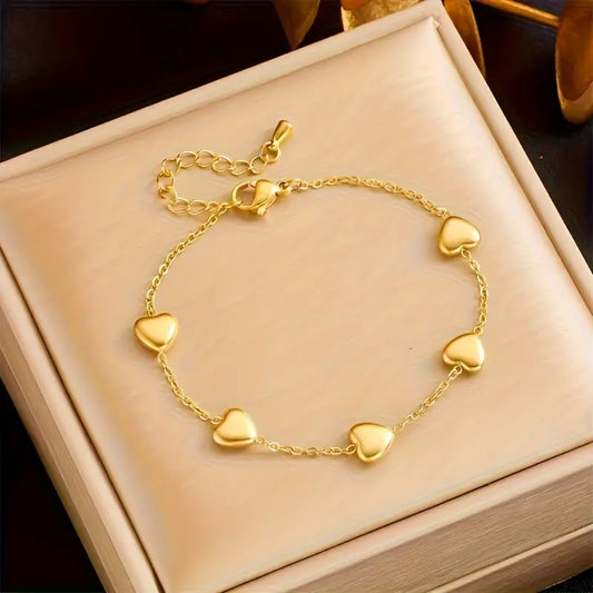 Elegant 18K Gold Plated Stainless Steel Bracelet