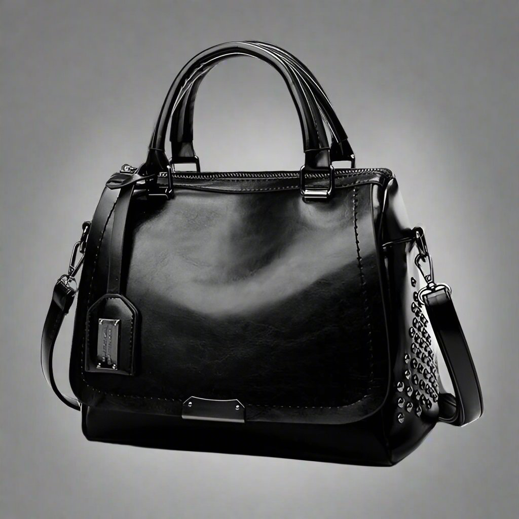 Luxury Leather Bag with Studs