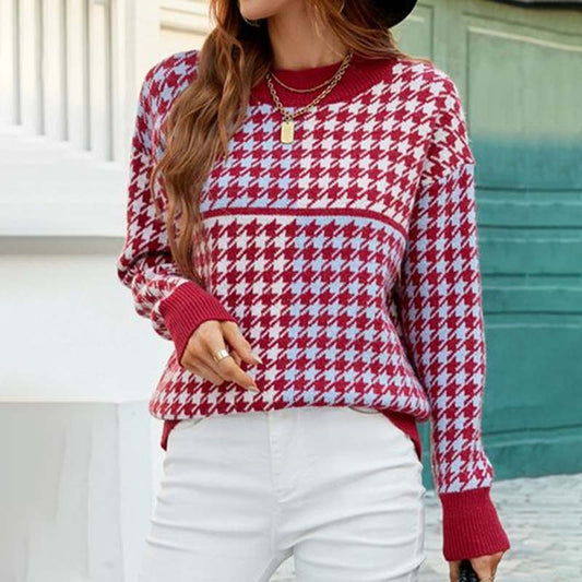 Casual Geometric Knit Pullover | Stylish Comfort for Everyday Wear