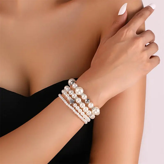 4 Piece Love Pearl Bracelet | Together against breast cancer