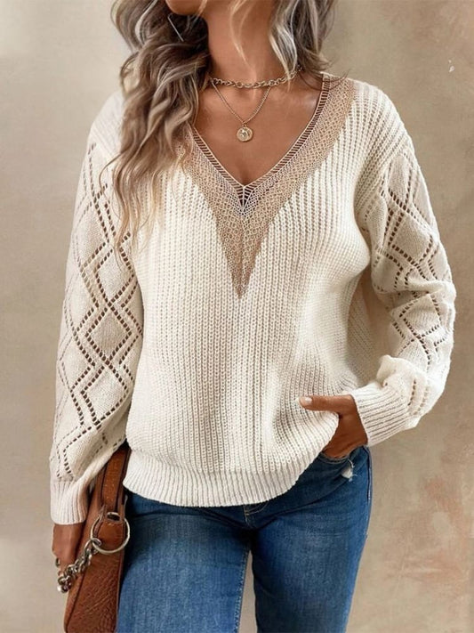 Ashley Women's Sweater - Casual V-Neck Knit Pullover for All-Day Comfort