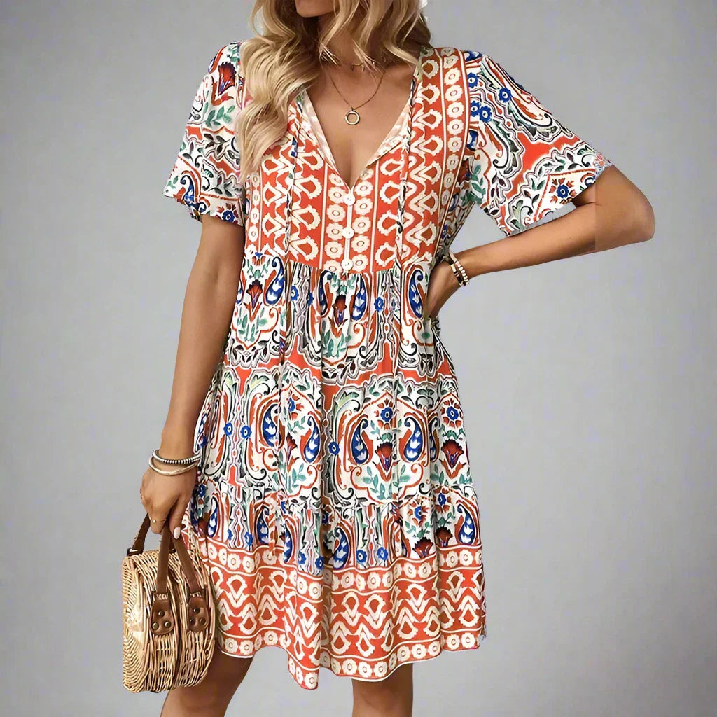 Summer dress with trendy print