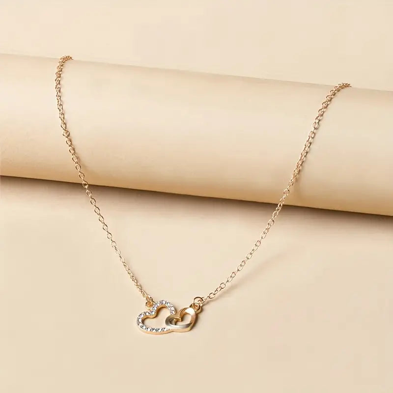 Elegant Rhinestone Heart Necklace