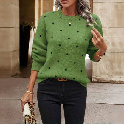 Sophie – Casual Polka Dot Knit Sweater