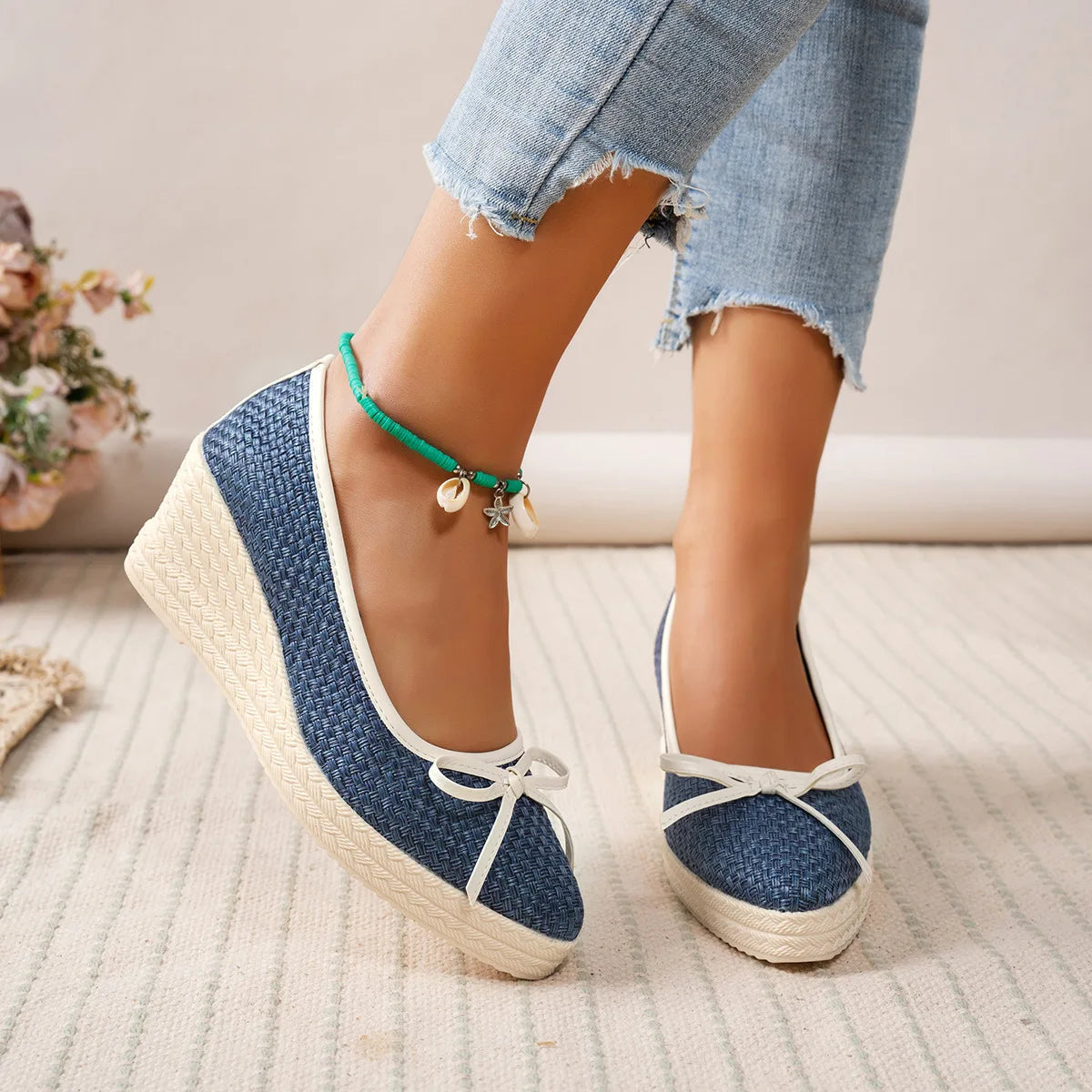 Adelina Nude Wedge Heels - Stylish Comfort for Warm Weather Outfits