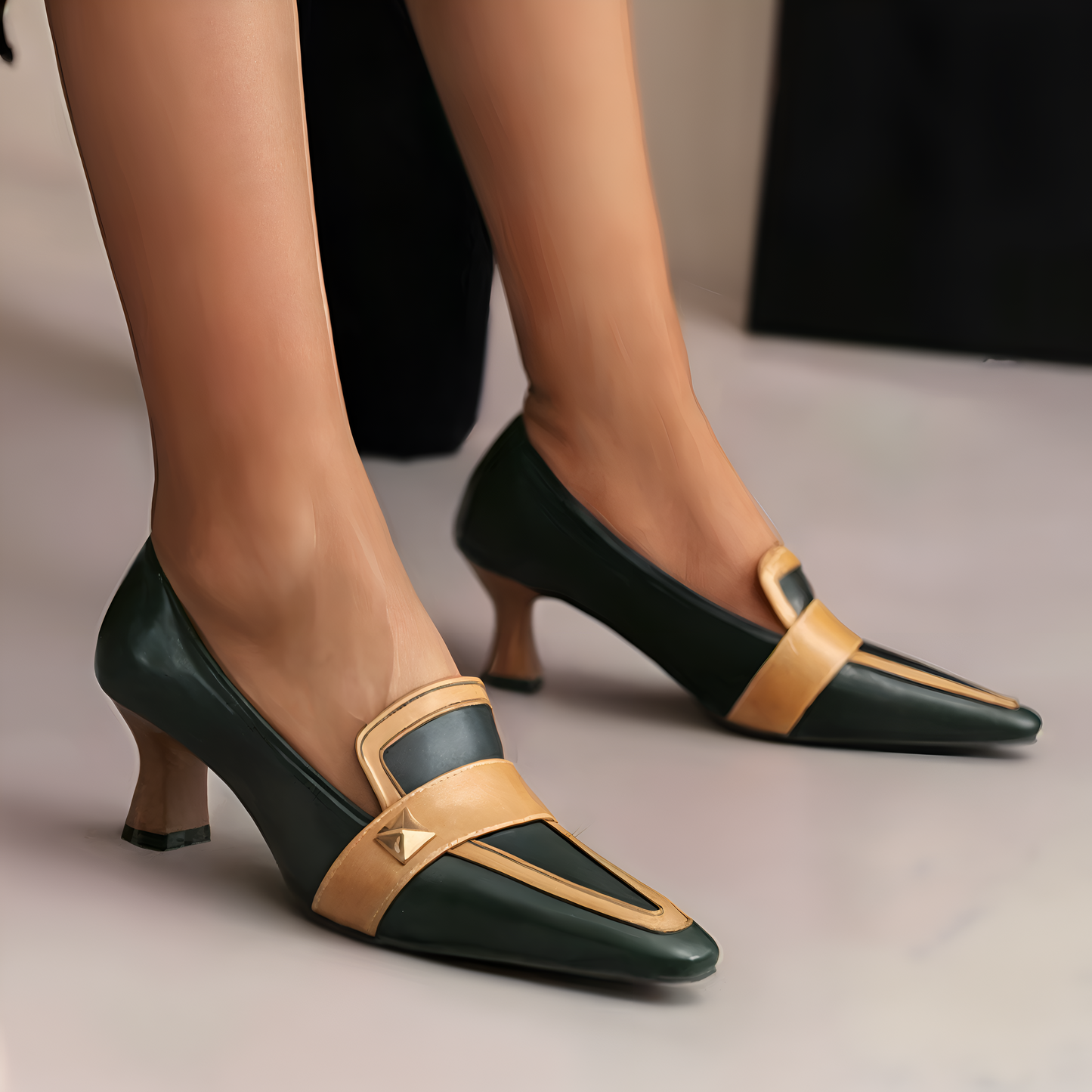Aveline Mid Heel Shoes - Comfortable Slip-On Design for Summer Style