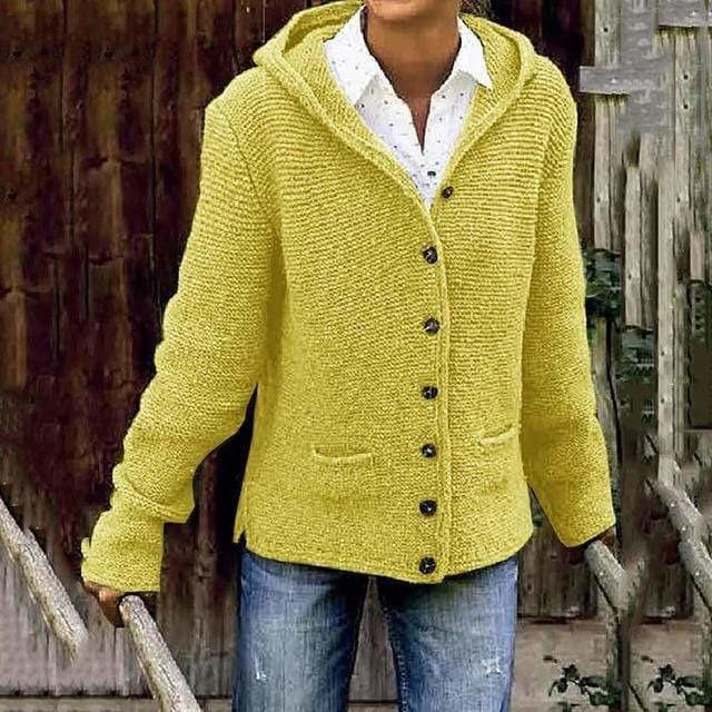 Black Hooded Cardigan - Cozy Cotton Blend for All Seasons