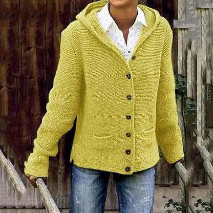 Black Hooded Cardigan - Cozy Cotton Blend for All Seasons