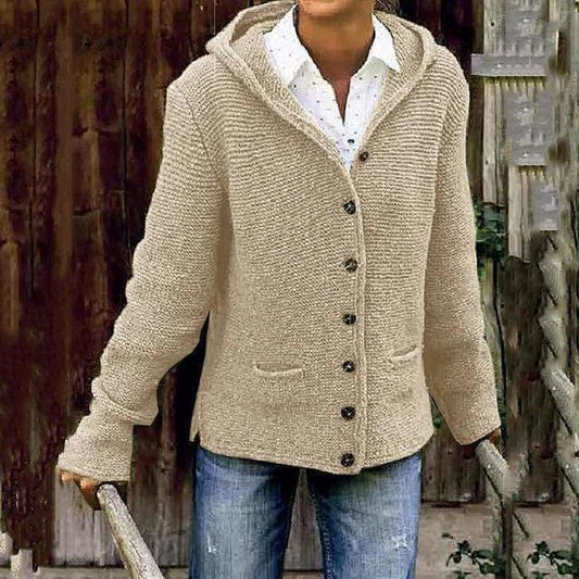 Black Hooded Cardigan - Cozy Cotton Blend for All Seasons