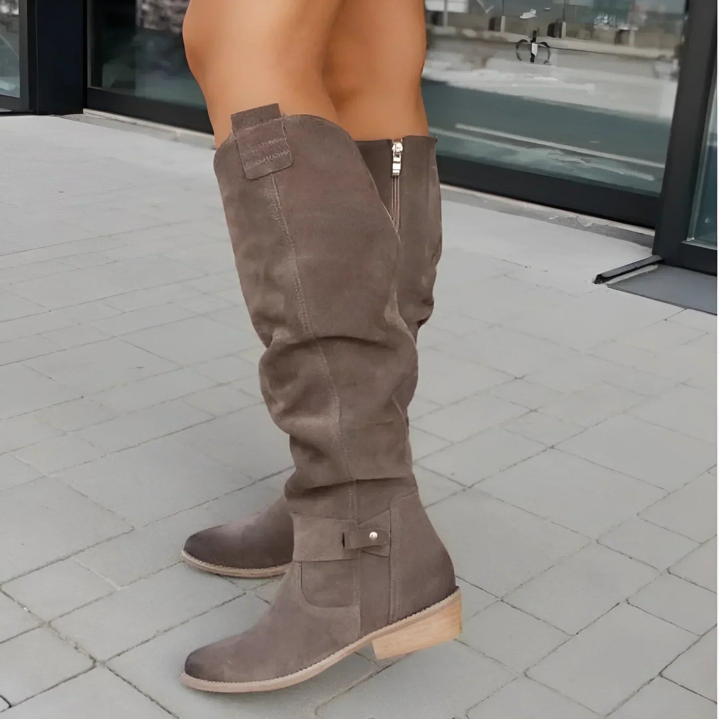 Bold Suede Boots - Stylish Comfort with Non-Slip Sole for All-Day Wear