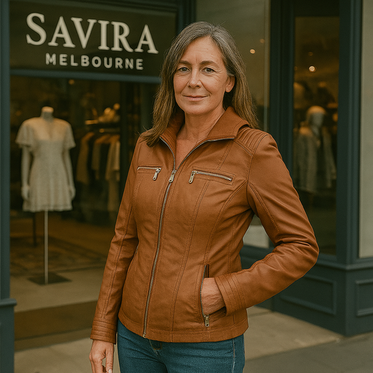 Olivia™ | Waterproof Women's Leather Jacket with Hood