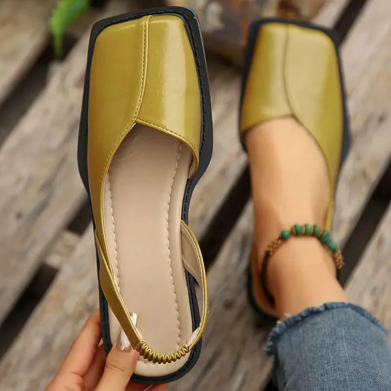 Carmen Ivy Flats - Comfortable Vegan Leather Black Flats for Women