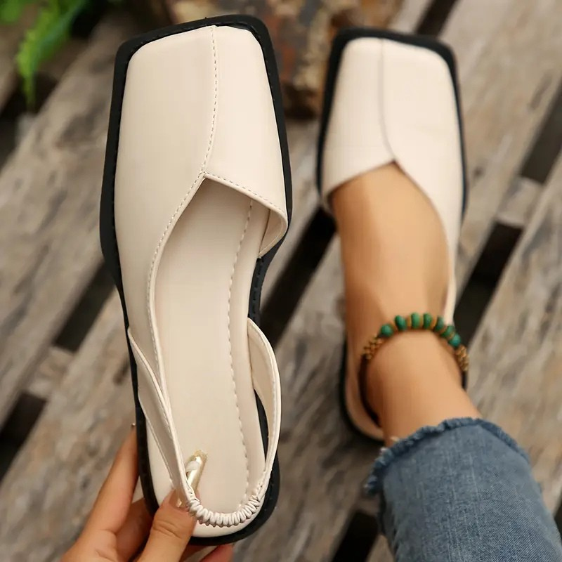 Carmen Ivy Flats - Comfortable Vegan Leather Black Flats for Women