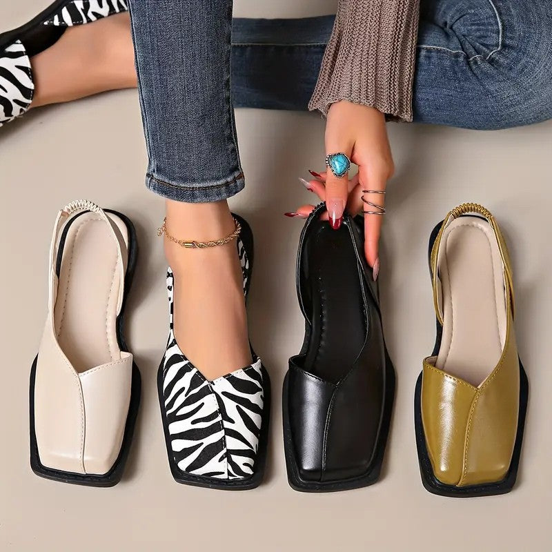 Carmen Ivy Flats - Comfortable Vegan Leather Black Flats for Women