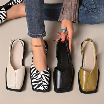 Carmen Ivy Flats - Comfortable Vegan Leather Black Flats for Women