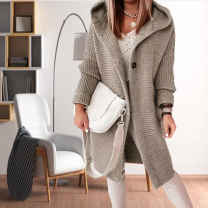 Casual Hooded Sweater - Cozy Cotton Blend for All Seasons