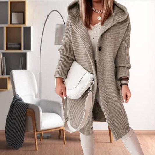 Casual Hooded Sweater - Cozy Cotton Blend for All Seasons