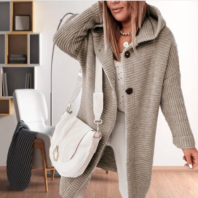 Casual Hooded Sweater - Cozy Cotton Blend for All Seasons