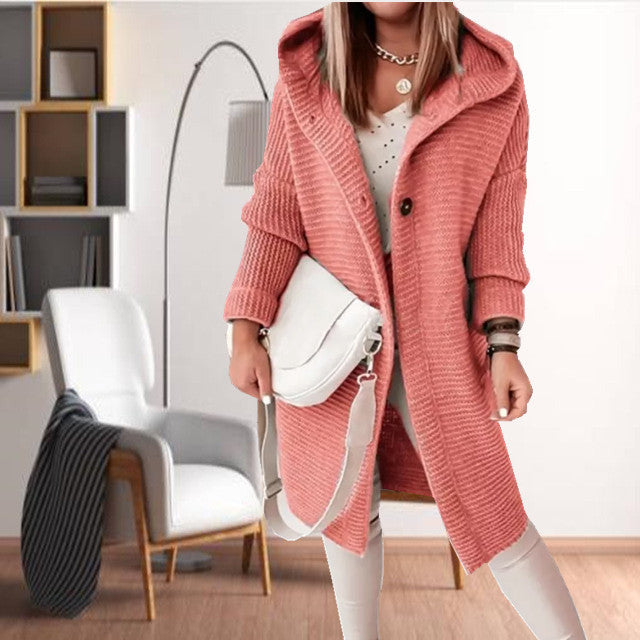 Casual Hooded Sweater - Cozy Cotton Blend for All Seasons
