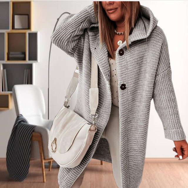 Casual Hooded Sweater - Cozy Cotton Blend for All Seasons