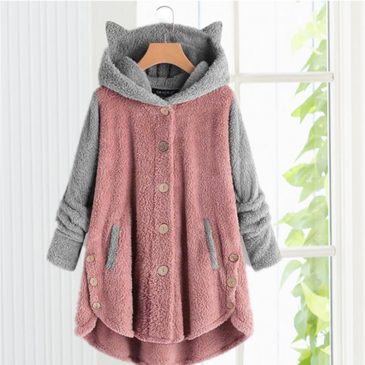 Cat Ear Hoodie - Cozy Cotton & Cashmere Blend for Winter Comfort