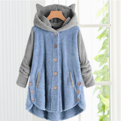 Cat Ear Hoodie - Cozy Cotton & Cashmere Blend for Winter Comfort