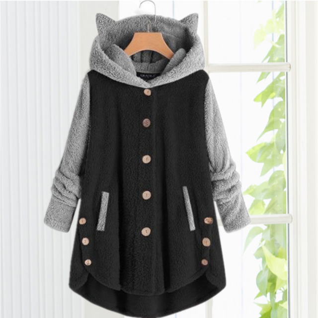 Cat Ear Hoodie - Cozy Cotton & Cashmere Blend for Winter Comfort